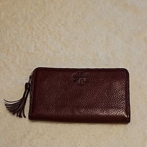 Tory Burch Burgundy Leather Wallet